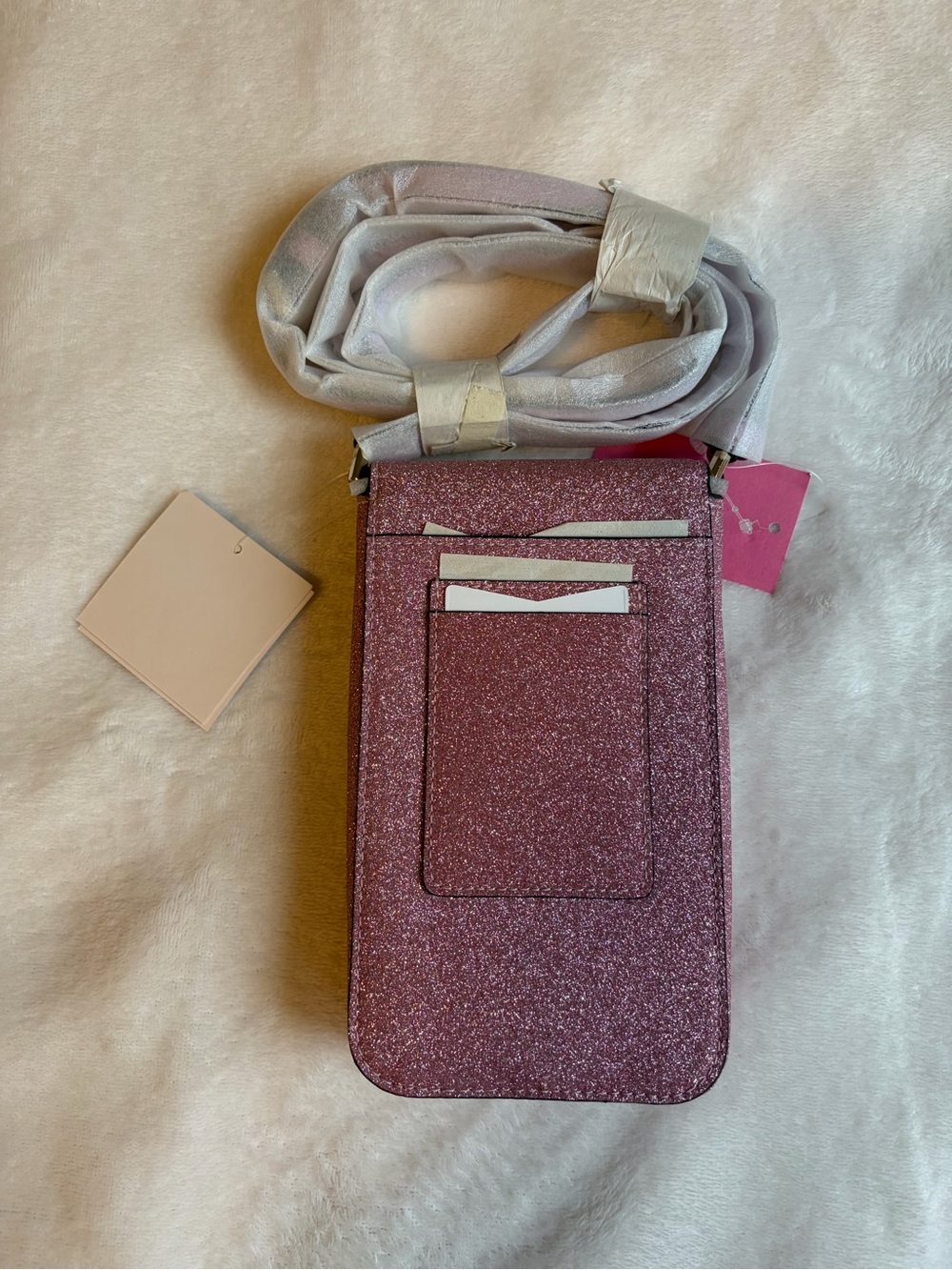 Kate Spade Lola Pink Glitter Crossbody Phone Bag - Picture 4 of 8